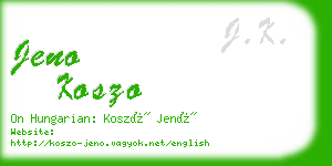 jeno koszo business card